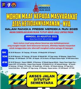 Hindari Macet! Ini Jalur Lintasan Saat Presisi Merdeka Run 2025 di Jambi