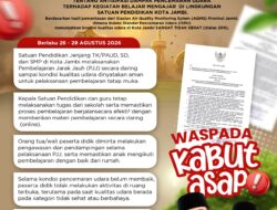 Udara Jambi Masuk Kategori Sangat Tidak Sehat, PAUD hingga SMP Belajar dari Rumah