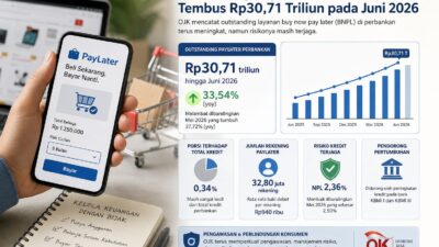 OJK: Utang Paylater Perbankan Tembus Rp30,71 Triliun pada Juni 2026, Pengguna Capai 32,8 Juta Rekening